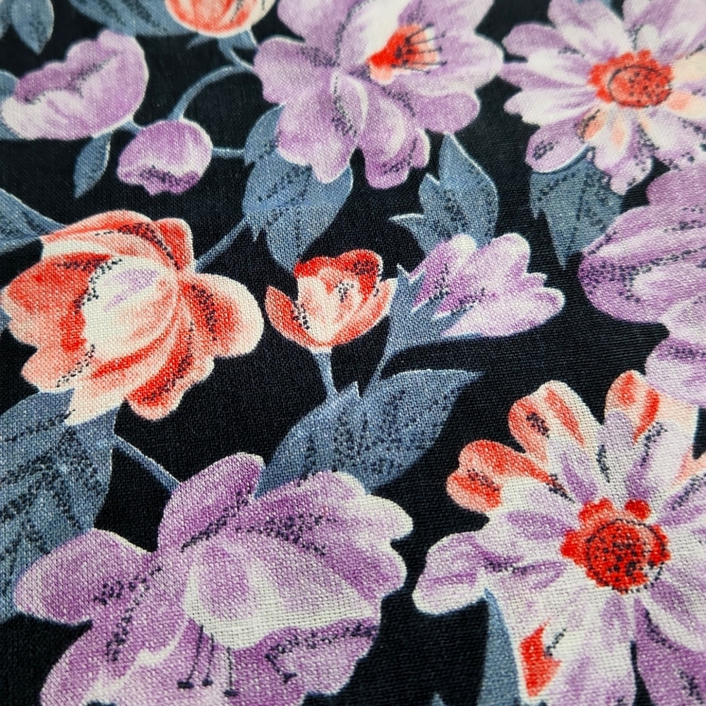 Fabric Chintz Cotton Vintage Floral Print 6.6 Yards
